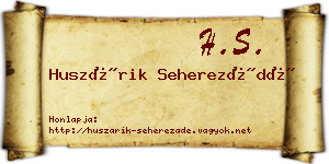 Huszárik Seherezádé névjegykártya